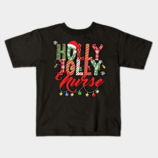 Holly Jolly Nurse Kids T-Shirt